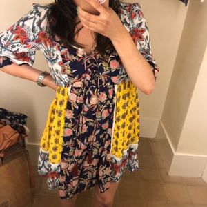 Anthropologie Lilka Patchwork Trapeze Dress